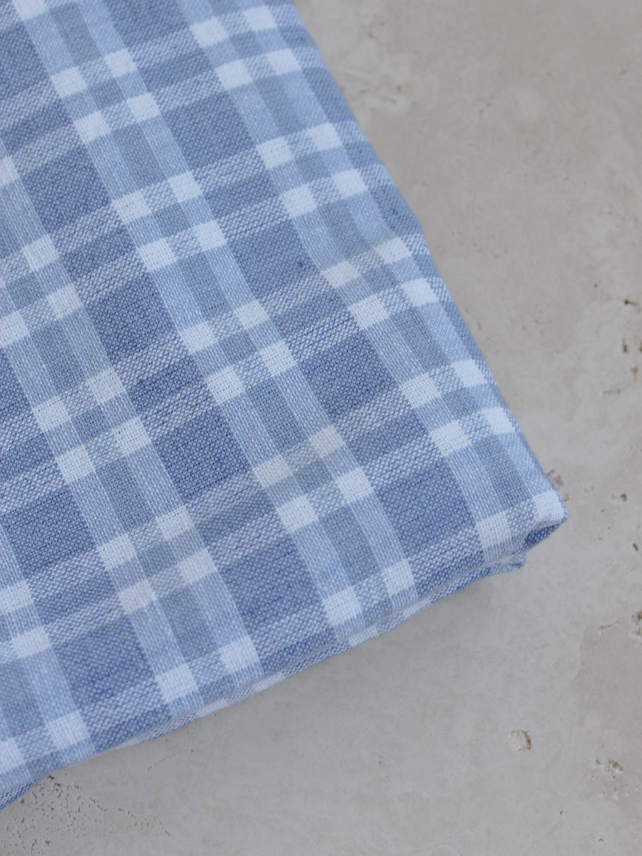 cotton tablecloth - blue check - multiple sizes - ezu studio 