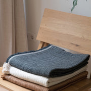 handwoven cotton throw - inkwell