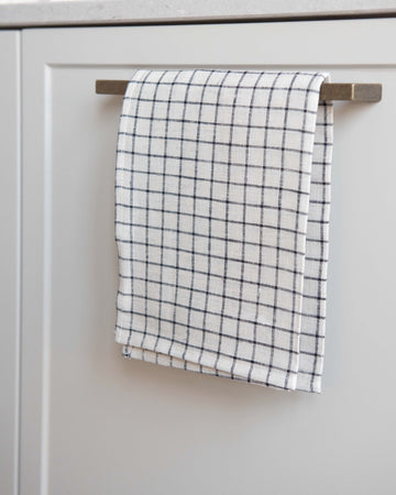kitchen towel - linen - window pattern - ezu studio