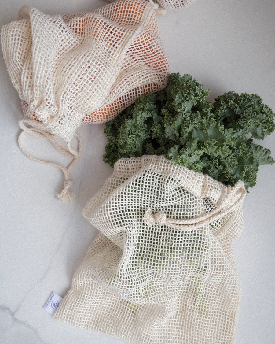 net bags - set of 3 - organic cotton - ezu studio