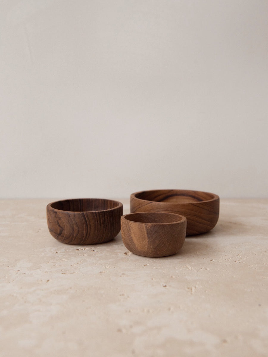 wooden bowls - set of 3