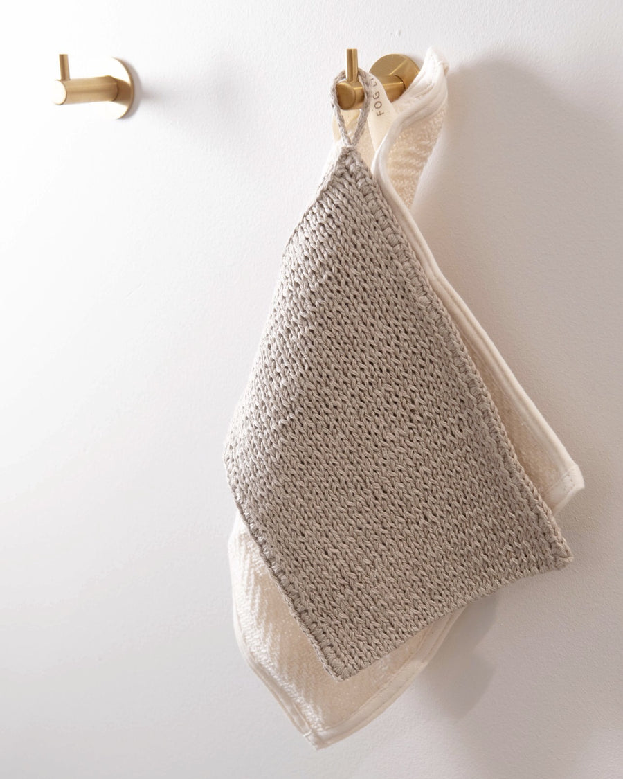 bath mitt - knitted linen - ezu studio