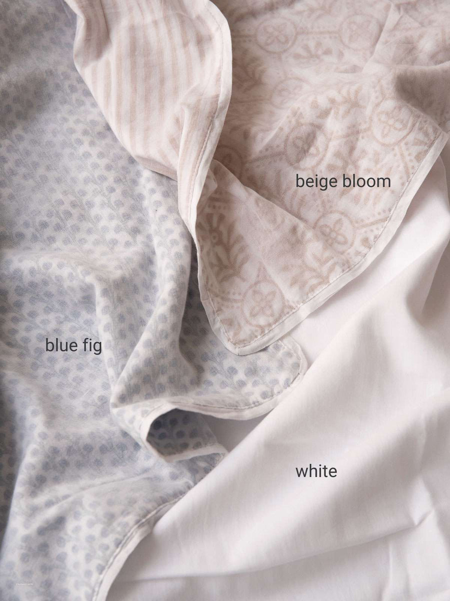 bedding set - cotton cashmere - white