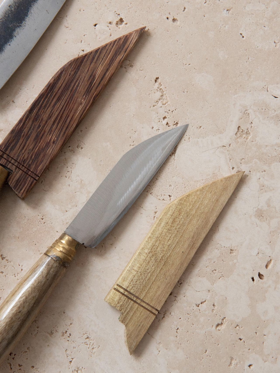 kitchen knife with cover - handmade in Bali - multiple colours