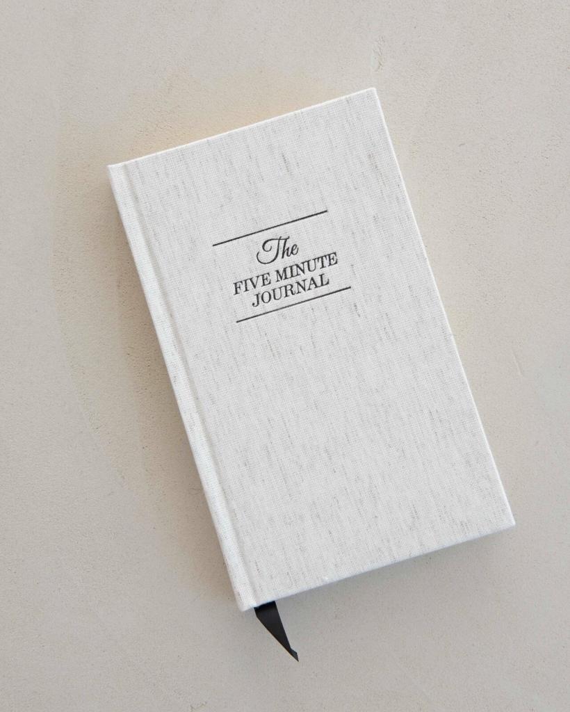 five minute journal - natural beige linen cover - ezu studio