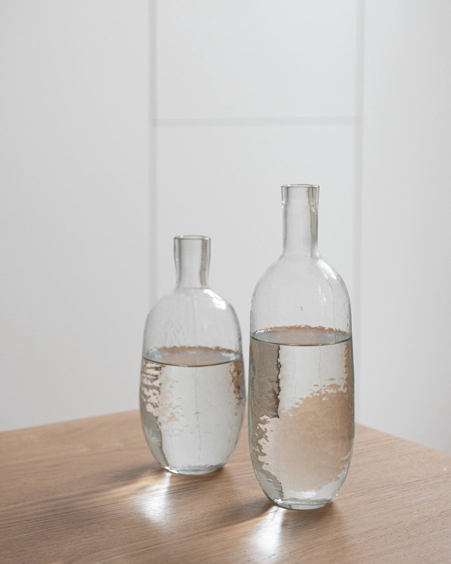 hammered glass bottle - wide