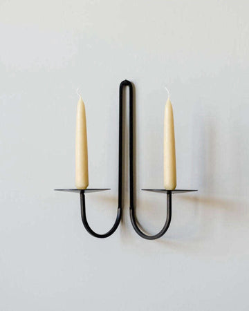 iron wall candle holder - double arm - ezu studio