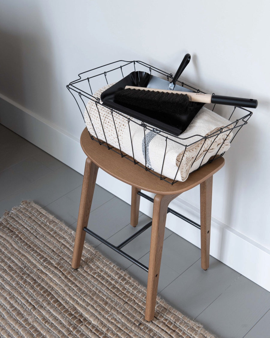 wire basket with handles - powder coated iron - multiple sizes - large - ezu studio