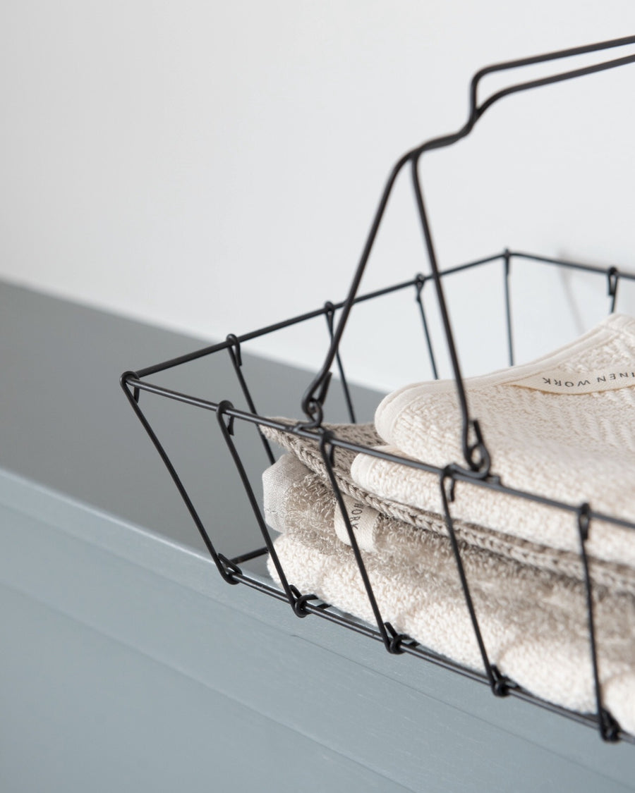 wire basket with handles - powder coated iron - multiple sizes - small - ezu studio