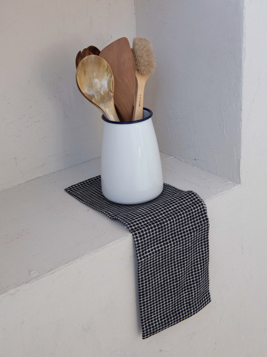 kitchen towel - linen - navy check