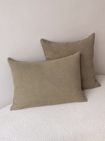 linen cushion cover - olive - multiple sizes