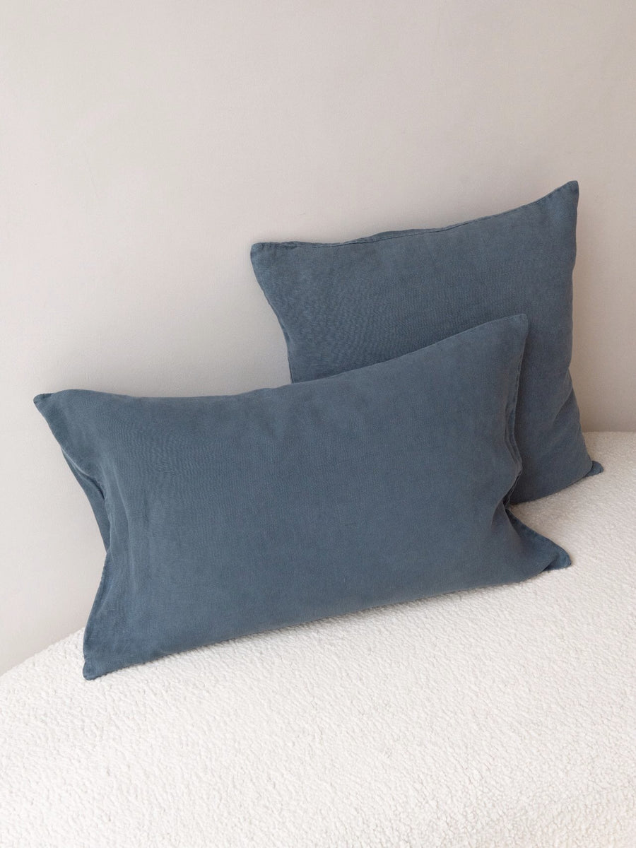 linen cushion cover - steel blue - multiple sizes - ezu studio